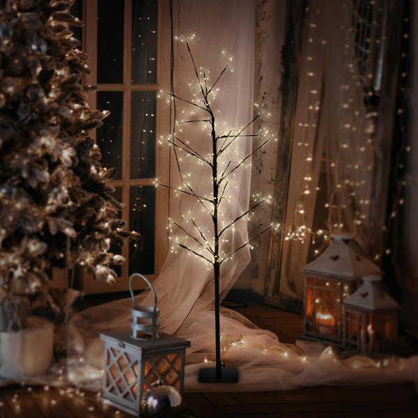 240 Led Lichterbaum Leuchtbaum Dekobaum Timerfunktion Baum Warmweiss 120 Cm-image
