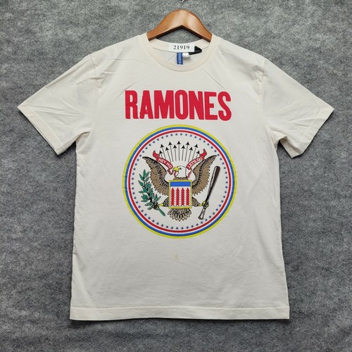 H\u0026M x Ramones T-Shirt Medium White 