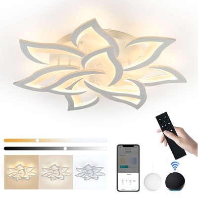 SKY ANGLE Smart Ceiling Light Fixture with Remote Wireless Control, Dimmable ...