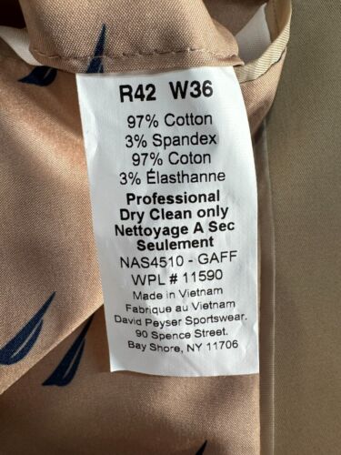 NEW NAUTICA Mens Khaki Tan COTTON ATHLETIC FIT Sport Coat Blazer Jacket 42R - Picture 9 of 10