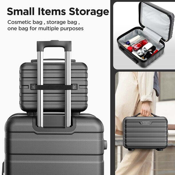 Famistar 4 Piece Luggage Sets ABS Hard shell Hardside with TSA Lock Lightweight