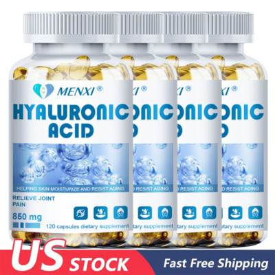 Hyaluronic Acid 850mg 480 Capsules 30mg of Vitamin C for Joint and Skin Health