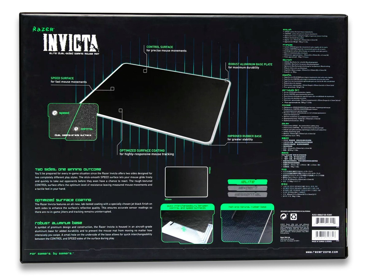 🐍 Genuine Razer Invicta Elite Dual-Sided Gaming Mouse Mat
