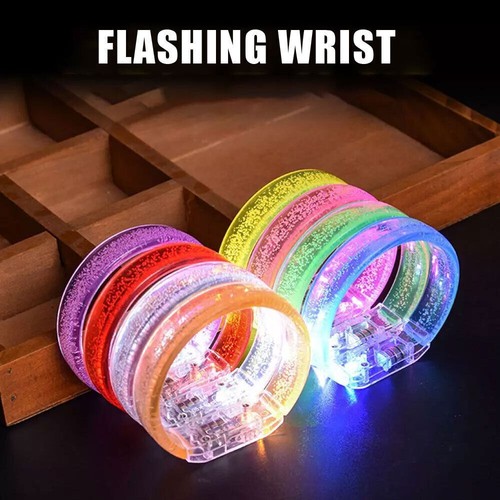 LED Lights Bracelet Flashing Bangle Wristband Glow Wedding Party Favor Bracelet - Picture 9 of 26