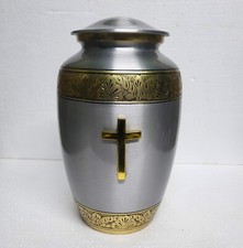 Sacred Cross Tribute Urn Human Ashes Adult Cremation Urns with Velvet Bag 10" us
