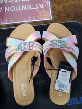 BEBE Girls Multi Color Sandals Size 3 NWT.