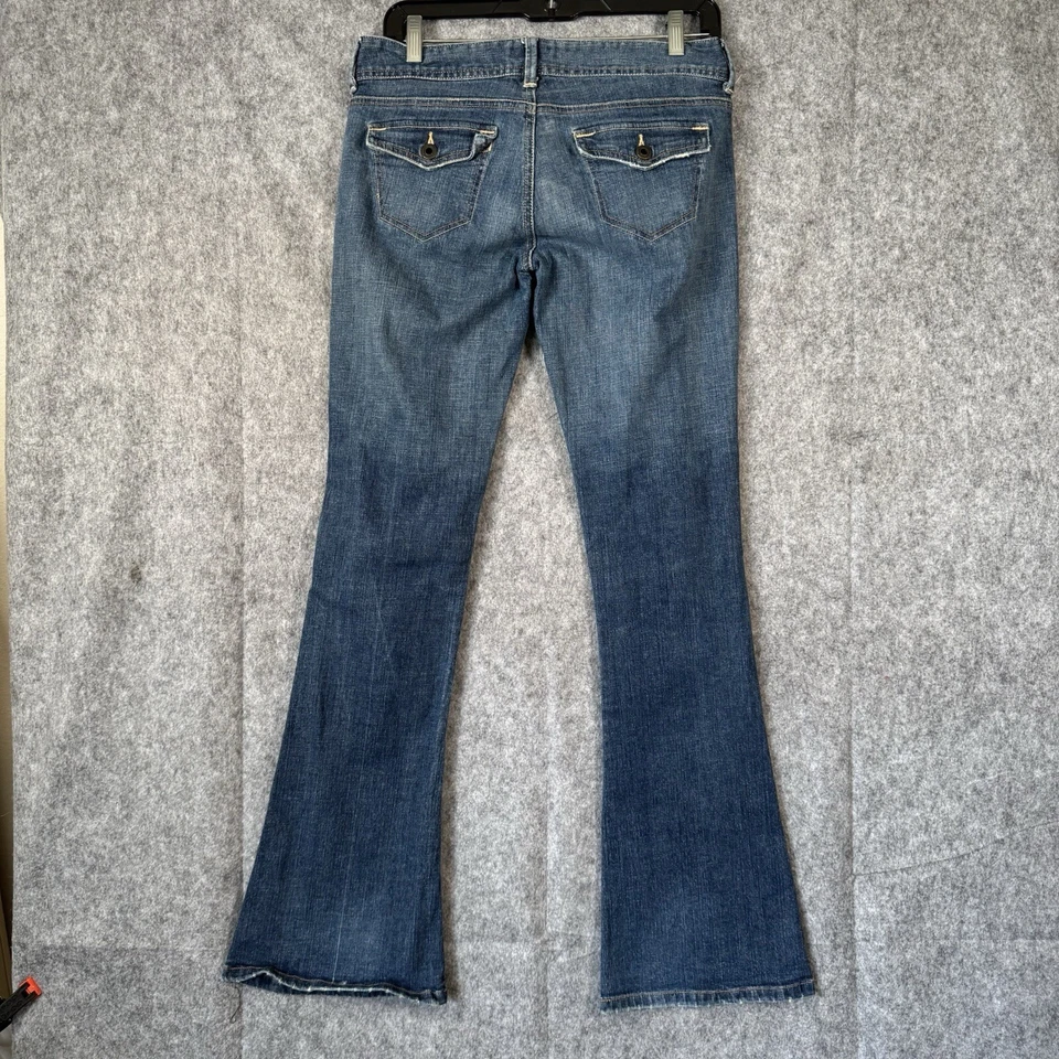 Y2K Abercrombie Fitch Flare Jeans Girls 16 Vtg Sailor Lowrise Womens 2 Hippie - Image 2 of 4
