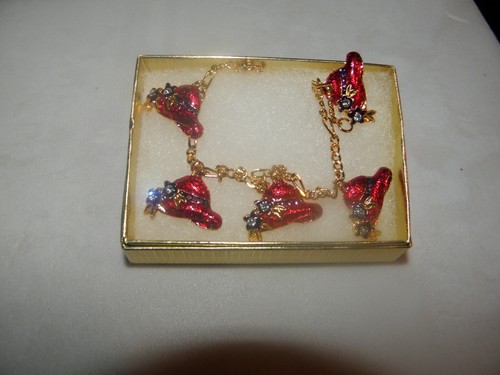 PULSERA CON ENCANTO RED SOMBRERO SOCIEDAD CRISTAL AUSTRIACO REGALO DE NAVIDAD VALENTÍN - Imagen 4 de 6