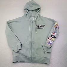 Looney Tunes Hoodie Medium Bugs Bunny Comic Graphic Sweatshirt Double Sided