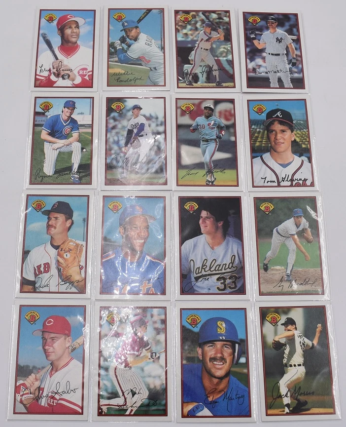 Bowman TIFFANY 1989 lote de 16 casi nuevo como nuevo Boggs Gooden Canseco Maddux Mattingly Foto 2 de 4