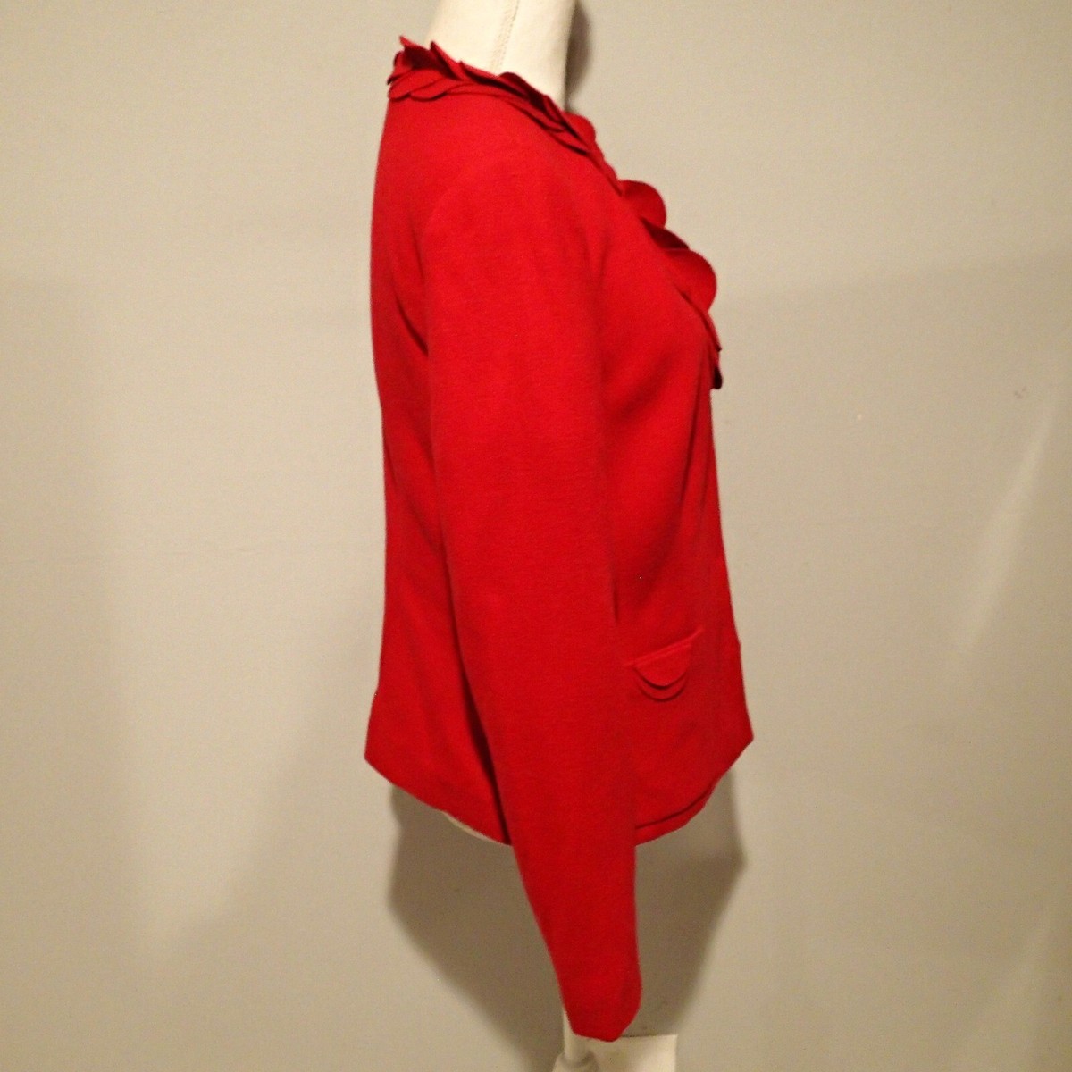 Veste/blazer Rena Lange Rouge Cerise Brodée Dentelle - Taille 8/40 - Neuf Avec étiquettes (étiquette Prix 2995$)