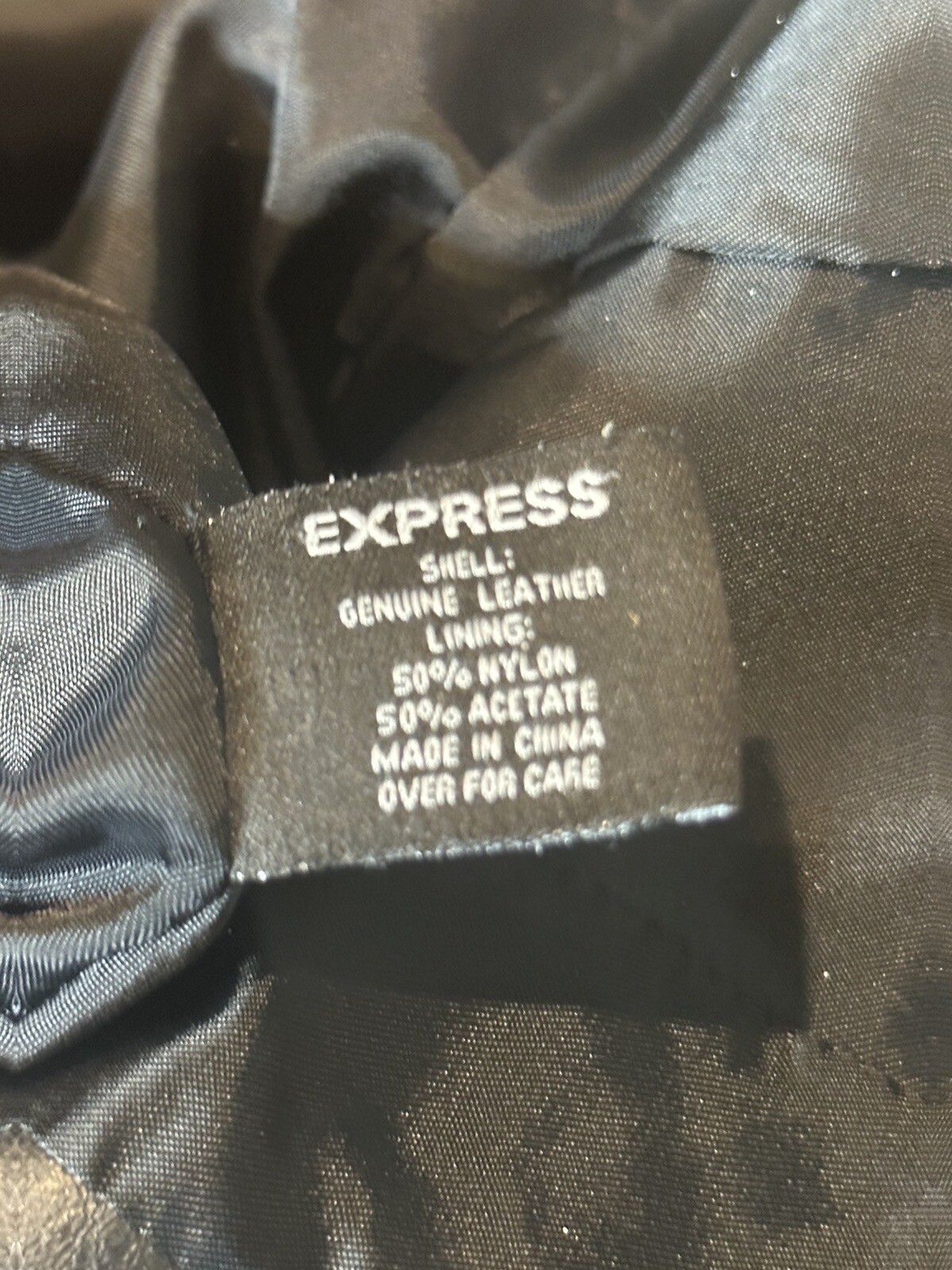 Express VTG Y2K Mob Wife Leather Structured Patch… - image 11