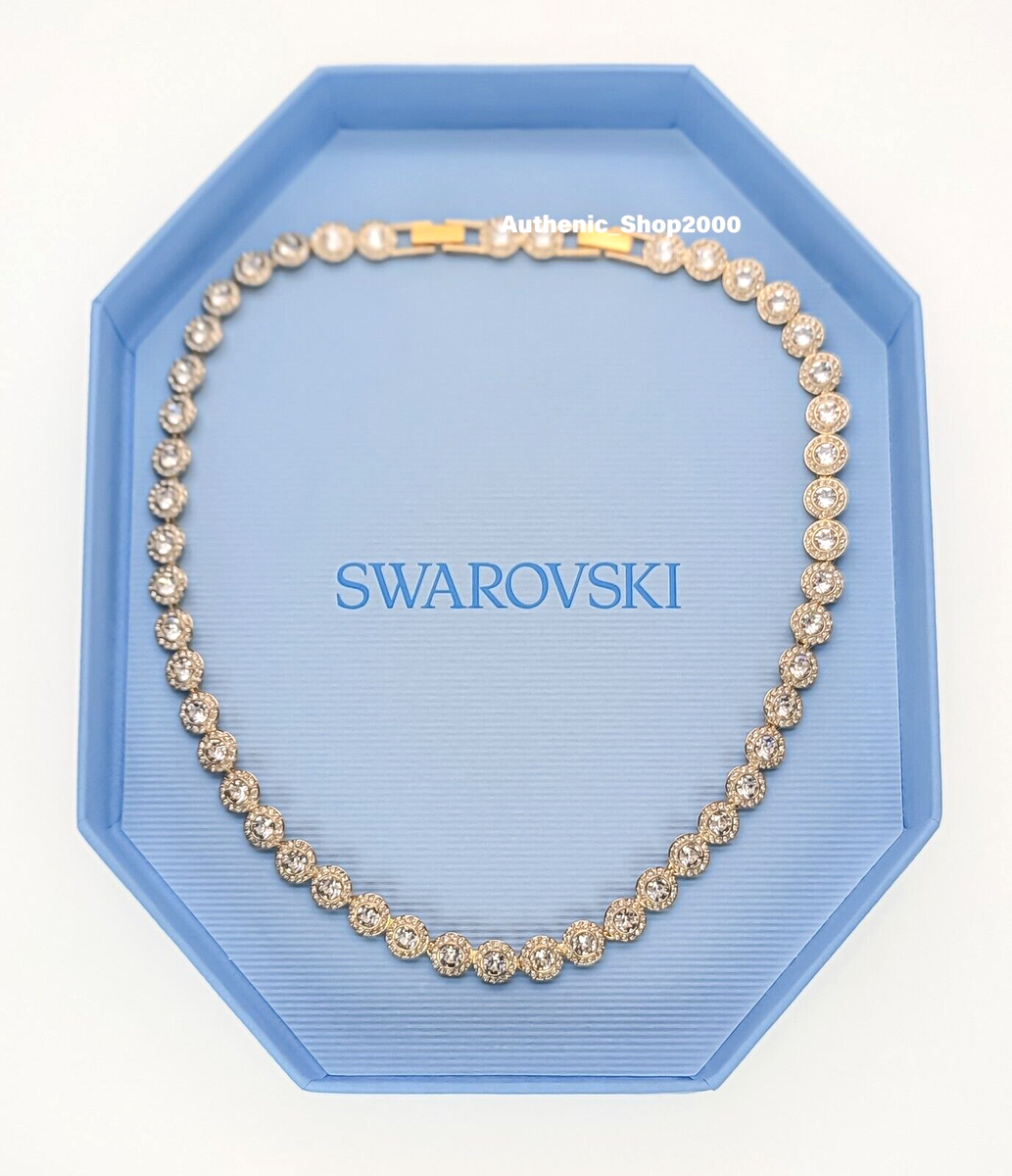 NEW 100% SWAROVSKI Gold White Crystals Una Angelic Tennis