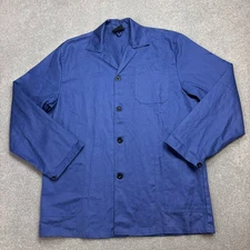 French Jacket Adult Large Blue VTG Work Wear Chore Canvas Utility Outdoor Mens