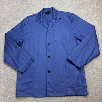 Französische Jacke Erwachsene Large blau Vintage Arbeitskleidung Hausarbeit C...