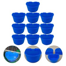 10pcs Thicken Plastic Birds Feeder Water Food Feeding Semicircle Bowl