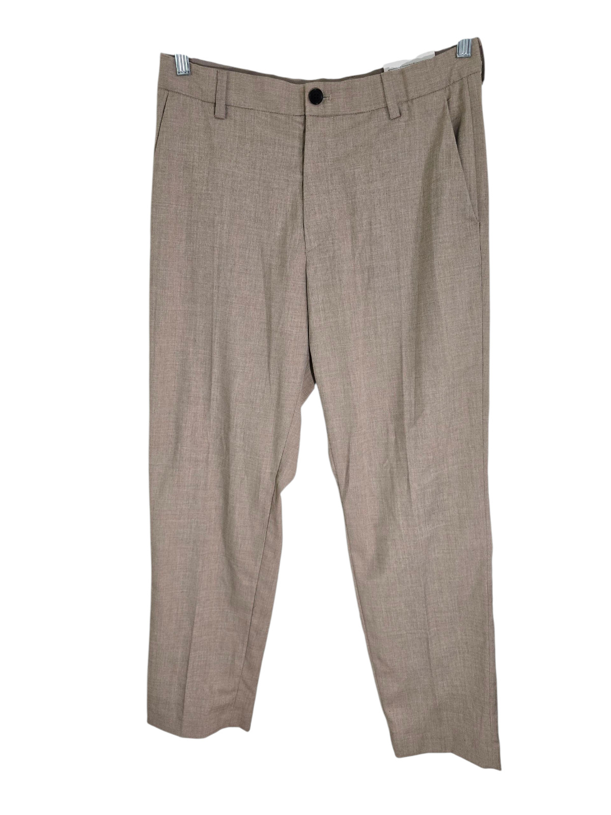 H&M Mens Beige Chino Pants Flat Front Slash Pockets Stretch Leg Size 32 NWT