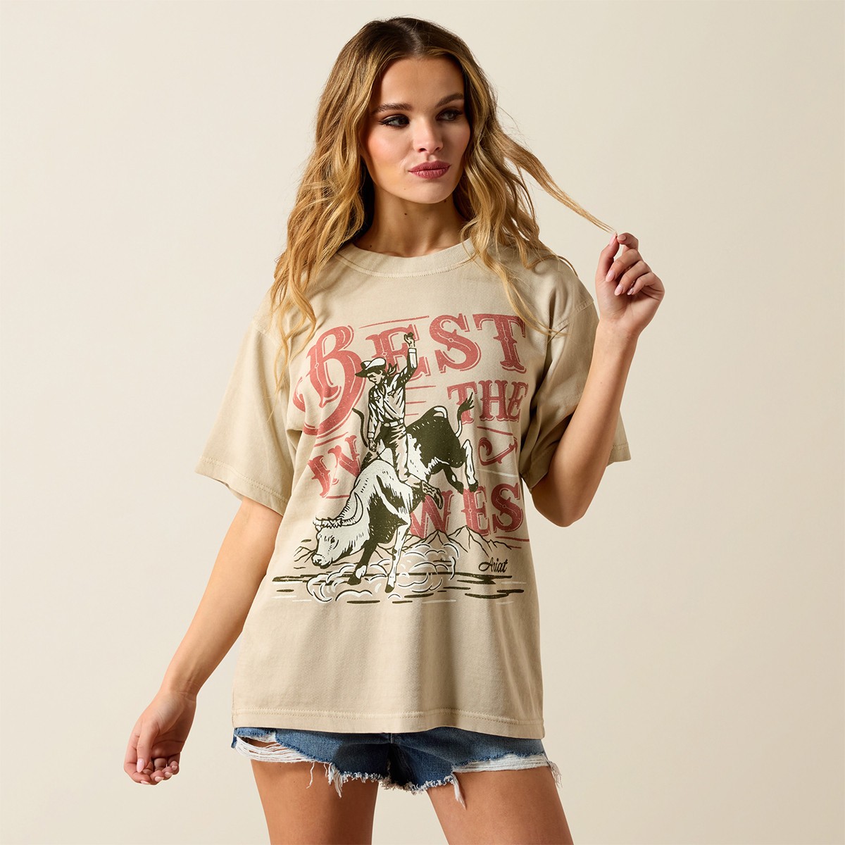 Ariat Women's Bull Rider Oversized T-Shirt - French Oak