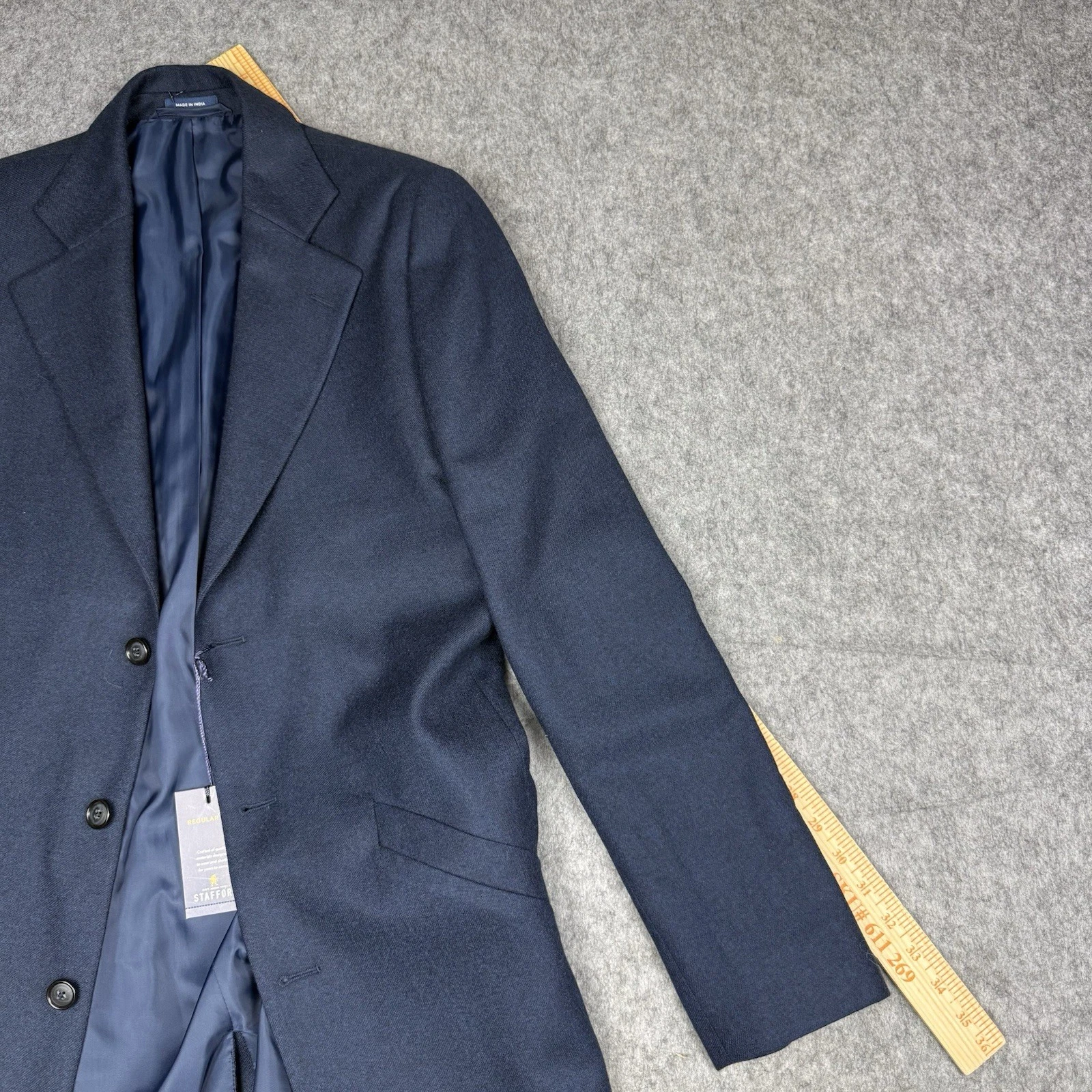 STAFFORD Mens Small NWT Regular Fit 100% Wool Overcoat Trenchcoat $260 MSRP image 11