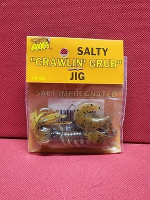ARKIE Snag Proof Salt Impreg ''Crawlin' Grub'' Brown Speckled Fishing Jig Lure NEW