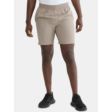 Athletic Works Men  s and Big Men  s Woven Running Shorts, 8  Inseams- Taupe XL