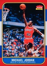 Michael Jordan Autographed Bulls Fleer Rookie Card Blow Up 12.5 x 17.5 UDA