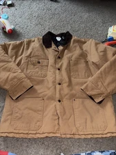 Pro Safe Men’s Xl Button Up Canvas Duck Coat Union Made In USA