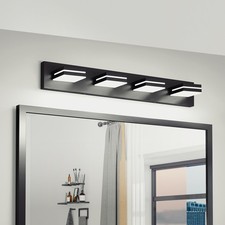 LED Modern Bathroom Vanity Light 4 Lights 30 Inch Black Wall Fixture Over Mirror