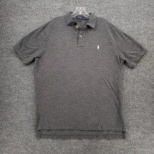 Polo Ralph Lauren Shirt Mens XL Gray Classic Fit Short Sleeve Golf Heather Pony