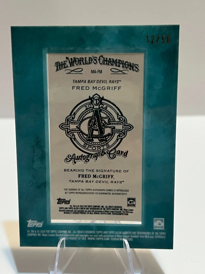 Fred McGriff 2024 Topps Allen & Ginter Mini Framed Auto 12/50 #MA-FM - Image 2 of 3