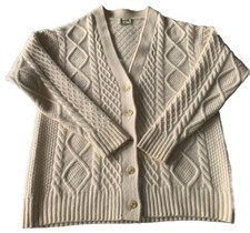 Aritzia Sunday Best Lamora Oversized Cable Knit Cardigan Cream/Beige XXS