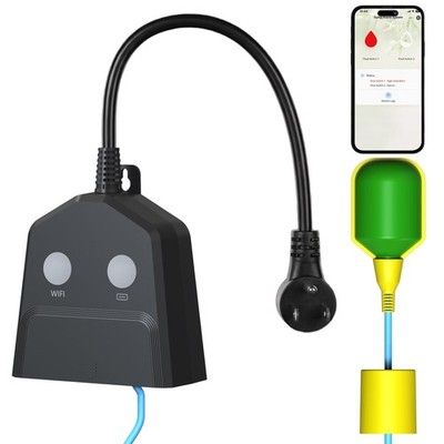Sump Pump Alarm WiFi, Smart High/Low Water Level Alarm with Alarmactivated Ou...