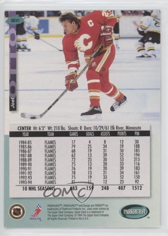 1994-95 Parkhurst SE Gold Parkie Joel Otto #SE31 - Image 2 of 2