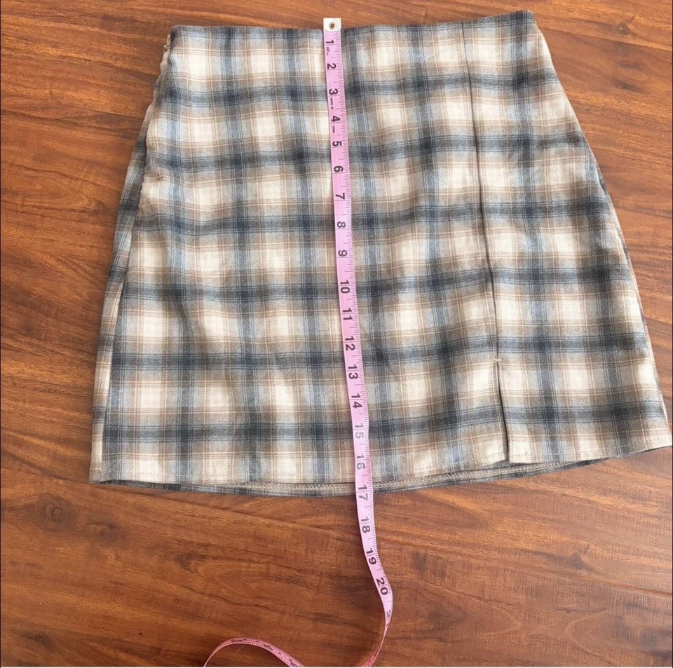 Antigua minifalda plisada a cuadros crema azul marino para mujer aspecto académico Y2K Foto 4 de 4