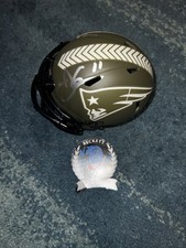 Julian Edelman Signed Official New England Patriots Mini Helmet Salute Beckett