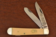 GERMAN EYE BRAND CARL SCHLIEPER YELLOW FULL SIZE TRAPER KNIFE SOLINGEN GERMANY