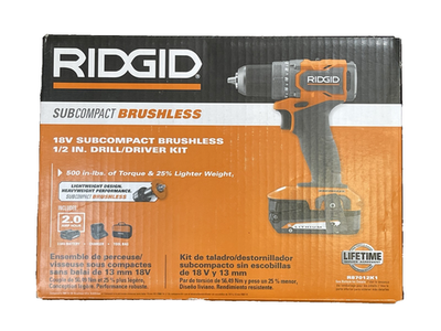 #ad #ad RIDGID 18V SubCompact Brushless Cordless Drill Driver Kit R87012K1 2 Ah Battery $59.99