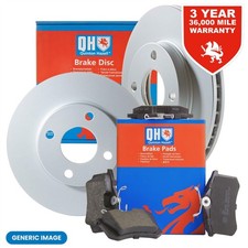Pair of QH Vented 283mm Front Brake Discs With Brake Pads BDC5241 & BP1150