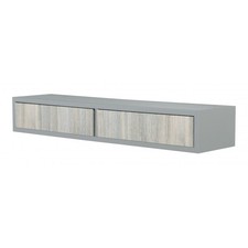 Mensola da Muro con Cassetto, Comodino Sospeso, Grigio Sasso, 88,2x13,4 p20 cm