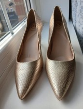 Image of BNWT - Dune London Andina Court Shoes UK Size 4 (EUR 37) Champagne/Gold