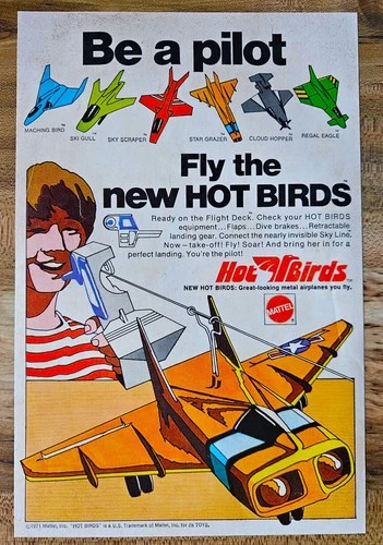 VINTAGE 1971 REDLINE HOT WHEELS ERA HOT BIRDS ADVERTISEMENT