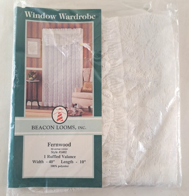 NEW Vintage White Lace Ruffled Valance Beacon Looms Victorian Cottage 40x10