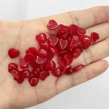 50pcs 8mm Natural Red Stone Heart CAB CABOCHON DIY Jewelry No Hole