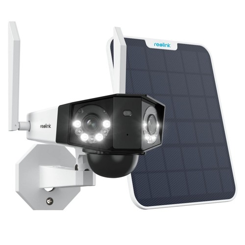 4K 8MP Dual-Lens Solar Security Camera Wireless Outdoor, 180° View for Home S...