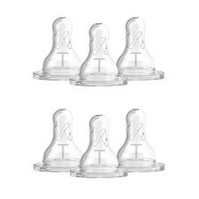 Natural Flow Baby Bottle Nipple Level T - Newborn, Slower Flow - 6Pk - 0M 