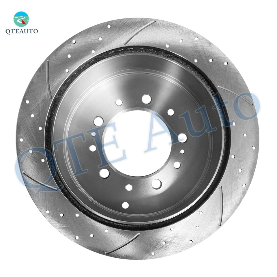 345 rotores de freno ranurados perforados traseros para Toyota Land Cruiser 2008-2011 2013-2021 Foto 4 de 4