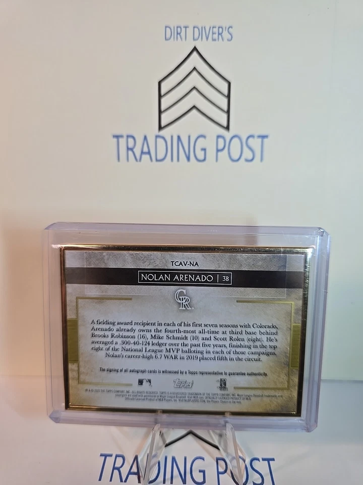 2020 Topps Transcendent Autographs Nolan Arenado # TCAV-NA 20/25 (AU,Var,SSP) - Image 2 of 2
