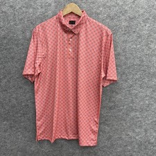 Greg Norman Performance Polo Play Dry Men's Peach Golf Polo Shirt, Size L, NEW