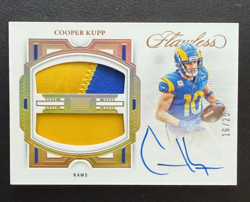 2022 Panini Flawless Cooper Kupp Dual Patch Auto Player Worn /25 #DPA-CK Rams