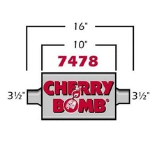 3.5" Extreme Muffler by Cherry Bomb 4" x 10" Oval Center-Center - 3.5" IN & Out